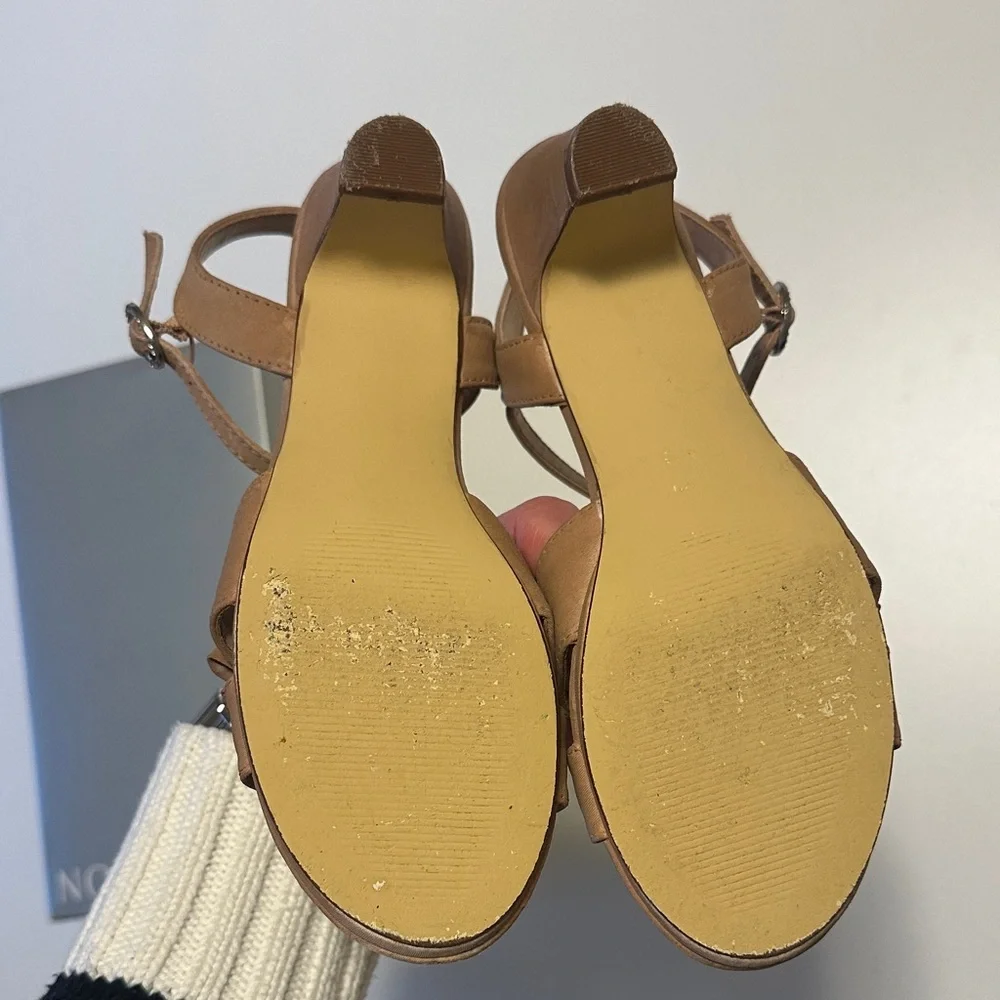 Nordstrom Nude Sandals with Bow Accent
